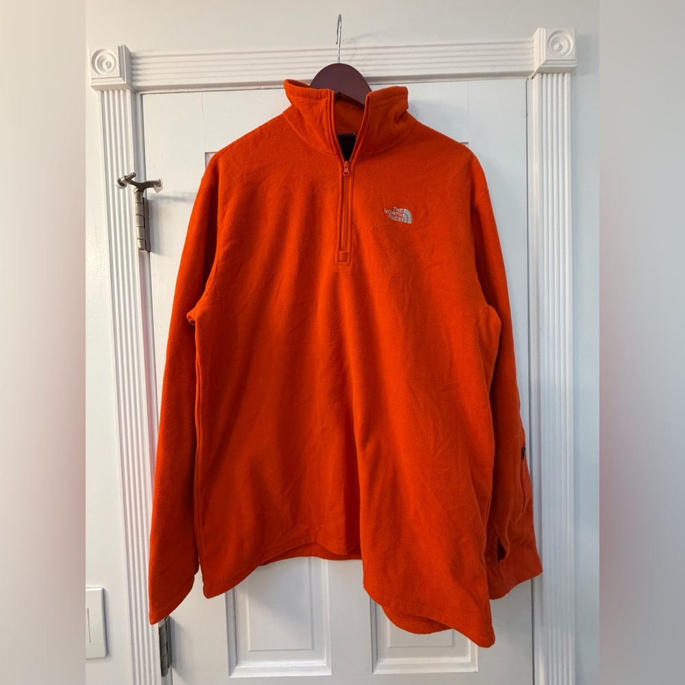 The North Face Bright Orange Fleece 1/4 Zip Pullover